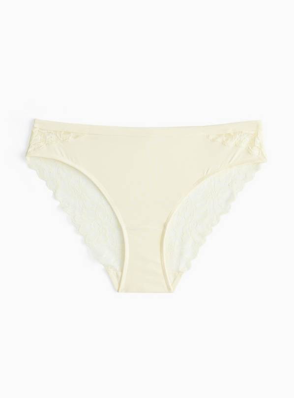 Yellow Brazilian Fleur Lace Knickers 18